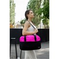 Сумка спортивная HEIKKI BASE (ХЕЙКИ), карман на молнии, черная/фуксия, 30x44x17 см, 272621 272621