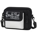 Сумка на плечо HEIKKI SELFIE (ХЕЙКИ) два кармана, черная/белая с принтом, 17х22х6 см, 272635 272635