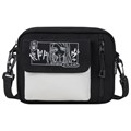 Сумка на плечо HEIKKI SELFIE (ХЕЙКИ) два кармана, черная/белая с принтом, 17х22х6 см, 272635 272635