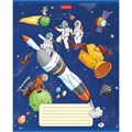 Тетрадь 18 л. HATBER клетка, обложка картон, "Космическое приключение" (5 видов в спайке),18Т5В1 106263