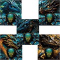 Тетрадь А5 48 л., ПЗБМ, скоба, клетка, фольга, конгрев, выборочный TWIN-лак, "Дракон" (5 видов), 25113 405015