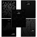 Тетрадь А5, 48 л., BRAUBERG, скоба, клетка, матовая ламинация, выборочный лак, "Black" (микс в спайке), 404375 404375