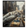 Тетрадь А5, 48 л., ERICH KRAUSE, скоба, клетка, глянцевая ламинация, "Big City Cats" (микс в спайке), 63317 405273