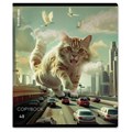 Тетрадь А5, 48 л., ERICH KRAUSE, скоба, клетка, глянцевая ламинация, "Big City Cats" (микс в спайке), 63317 405273