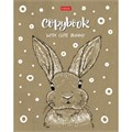 Тетрадь А5, 48 л., HATBER, скоба, клетка, обложка крафт-картон, "Милые зверьки" (микс в спайке), 066339, 48Т5В1 404149