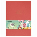 Тетрадь 60 л. в клетку обложка кожзам под лён, сшивка, B5 (179х250мм), КОРАЛЛОВЫЙ, BRAUBERG PASTEL, 403873 403873