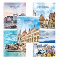 Тетрадь А5, 96 л. BRAUBERG, скоба, линия, обложка картон, "Traveling" (микс в спайке), 404439 404439