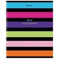 Тетрадь А5, 96 л., BRAUBERG, скоба, клетка, глянцевая ламинация, "Color Stripes", 404430 404430