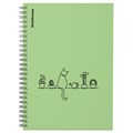 Тетрадь обложка пластик, А5, 80 л., спираль, клетка, ErichKrause, "Cats оливковый" (1 вид), 59527 405271