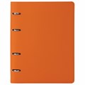 Тетрадь на кольцах А5 (180х220 мм), 120 листов, под кожу, клетка, BRAUBERG "Joy", оранжевый/светло-оранжевый, 129992 129992