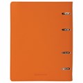 Тетрадь на кольцах А5 (180х220 мм), 120 листов, под кожу, клетка, BRAUBERG "Joy", оранжевый/светло-оранжевый, 129992 129992