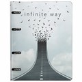 Тетрадь на кольцах А5 (180х220 мм), 80 листов, под кожу, клетка, BRAUBERG VISTA, Infinite way, 112132 112132