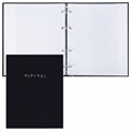 Тетрадь на кольцах А5 175х215 мм, 120 л., твердый картон, клетка, BRAUBERG "Minimal black", 404713 404713