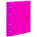Тетрадь на кольцах А5 175х220 мм, 120 л., пластик, на липучке, с разделителями, BRAUBERG, Розовый, 404635 404635