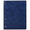 Тетрадь на кольцах БОЛЬШАЯ А4 (240х310 мм), 120 листов, под кожу, клетка, BRAUBERG "Main", синий, 404510 404510