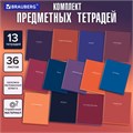 Тетради предметные, КОМПЛЕКТ 13 ПРЕДМЕТОВ, 36 л., обложка мелованная бумага, BRAUBERG, "КОЛОР", 405161 405161