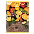 Тетрадь А4, 80 л., BRAUBERG, гребень, клетка, обложка картон, "Фрукты", 404051 404051