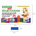 Пластилин классический BRAUBERG KIDS, 36 цветов, 540 грамм, стек, ВЫСШЕЕ КАЧЕСТВО, 106678 106678