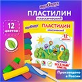 Пластилин классический ЮНЛАНДИЯ "ВЕСЁЛЫЙ ШМЕЛЬ", 12 цветов, 240 грамм, стек, ВЫСШЕЕ КАЧЕСТВО, 106431 106431