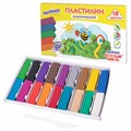 Пластилин классический ЮНЛАНДИЯ "ВЕСЁЛЫЙ ШМЕЛЬ", 18 цветов, 360 грамм, стек, ВЫСШЕЕ КАЧЕСТВО, 106432 106432