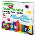 Пластилин мягкий восковой BRAUBERG KIDS, 24 цвета, 360 г, со стеком, 106498 106498