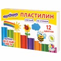 Пластилин мягкий ЮНЛАНДИЯ "ВЕСЕЛЫЙ ШМЕЛЬ", 12 цветов, 180 г, СО СТЕКОМ, 106672 106672