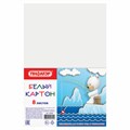 Картон белый А4 немелованный (матовый), 8 листов, ПИФАГОР, 200х283 мм, 127049 127049