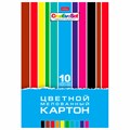 Картон цветной А4 МЕЛОВАННЫЙ, 10 листов 10 цветов, в папке, HATBER, 195х280 мм, "Creative Set", 008891, 10Кц4_05809 126945