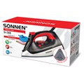 Утюг SONNEN SI-588, 2200 Вт, керамическое покрытие, паровой удар, черный/красный, 455279 455279