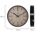 Часы настенные TROYKATIME (TROYKA) 77770743, круг, коричневые, черная рамка, 30,5х30,5х5 см 455741