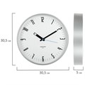 Часы настенные TROYKATIME (TROYKA) 77777710, круг, белые, серебристая рамка, 30,5х30,5х3,5 см 455740