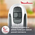 Миксер MOULINEX HM460110, 500 Вт, 5 скоростей, 2 венчика, 2 крюка для теста, белый, 7211004400 456476