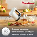 Миксер MOULINEX HM460110, 500 Вт, 5 скоростей, 2 венчика, 2 крюка для теста, белый, 7211004400 456476