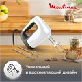 Миксер MOULINEX HM460110, 500 Вт, 5 скоростей, 2 венчика, 2 крюка для теста, белый, 7211004400 456476