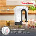 Миксер MOULINEX HM460110, 500 Вт, 5 скоростей, 2 венчика, 2 крюка для теста, белый, 7211004400 456476