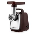 Мясорубка BRAYER BR1601, 1300 Вт, производительность 1,5 кг/мин, металлический шнек, реверс, пластик, коричневая/серебро 456093