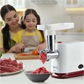 Мясорубка SCARLETT SC-MG45M23, 1800 Вт, производительность 2 кг/мин, 4 насадки, реверс, пластик, белая/бордо 455884