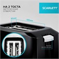 Тостер SCARLETT SC-TM11020, 700 Вт, 2 тоста, 7 режимов, механическое управление, пластик, черный 457217