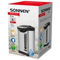 Термопот SONNEN TP-60, 6 л, 900 Вт, 1 температурный режим, 3 режима подачи воды, сталь, черный/серебро, 456713 456713
