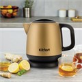 Чайник KITFORT КТ-6111, 1 л, 1630 Вт, закрытый нагревательный элемент, сталь, золотистый/черный 455994