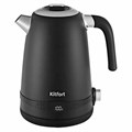 Чайник KITFORT КТ-6121-1, 1,7 л, 2200 Вт, закрытый нагревательный элемент, LED-дисплей, ТЕРМОРЕГУЛЯТОР, сталь, черный 456001