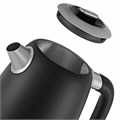 Чайник KITFORT КТ-6121-1, 1,7 л, 2200 Вт, закрытый нагревательный элемент, LED-дисплей, ТЕРМОРЕГУЛЯТОР, сталь, черный 456001