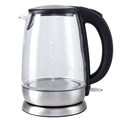 Чайник KITFORT КТ-619, 1,7 л, 2200 Вт, закрытый нагревательный элемент, стекло, серебристый, KT-619 454879
