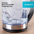 Чайник SCARLETT SC-EK27G10, 1,7 л, 1800 Вт, закрытый нагревательный элемент, стекло, черный 457206