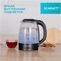 Чайник SCARLETT SC-EK27G11, 1,7 л, 2200 Вт, закрытый нагревательный элемент, стекло, черный 457216