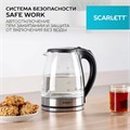 Чайник SCARLETT SC-EK27G35, 1,8 л, 1800 Вт, закрытый нагревательный элемент, стекло, стальной 457214
