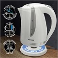 Чайник SONNEN KT-1743, 1,7 л, 2200 Вт, закрытый нагревательный элемент, пластик, белый, 453414 453414