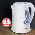 Чайник SONNEN KT-1767, 1,8 л, 2200 Вт, закрытый нагревательный элемент, пластик, белый/синий, 453416 453416