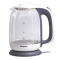Чайник SONNEN KT-1792, 1,7 л, 2200 Вт, закрытый нагревательный элемент, стекло, белый, подсветка, 454348 454348