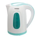 Чайник SONNEN KT-2016, 2 л, 2200 Вт, закрытый нагревательный элемент, пластик, белый/голубой, 453417 453417